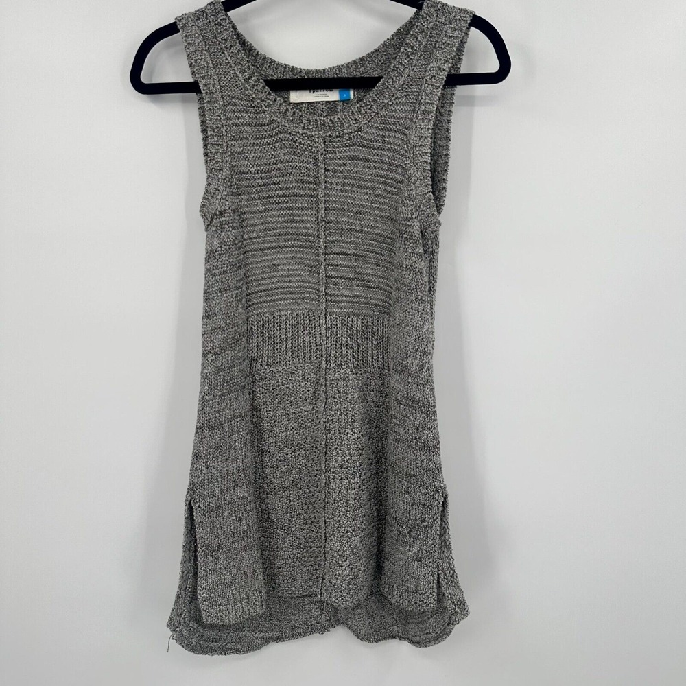 Anthropologie Sparrow Sweater Top Women S Gray Chunky Knit Sleeveless Round Neck